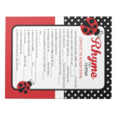 ラディバグ子供部屋ライムベビーシャワーゲームパック ノートパッド (正面)