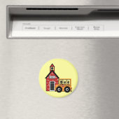 ラディバグ学校とスクールバスTシャツとギフト マグネット (インサイチュ (食洗機))