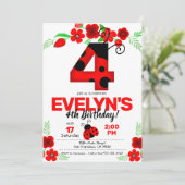 ラディバグ招待状4歳の誕生日 招待状 (スタンド正面)