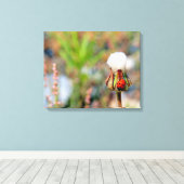 ラディバグ昆虫春グリーンレッドかわいい環境C キャンバスプリント (インサイチュ (ウッドフロア))