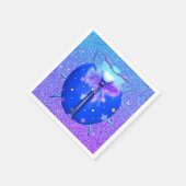 ラディバグ星かわいいグリッターは青い紫に見える スタンダードカクテルナプキン (角)