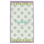 ラディバグ水玉模様フローラグリーンパープルかわいい スモールペーパーバッグ (裏面)