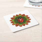 ラディバグ紙付きスユニーククエアデザイン スクエアペーパーコースター (アングル)