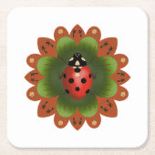 ラディバグ紙付きスユニーククエアデザイン スクエアペーパーコースター (正面)