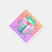 ラディバグ美しいハートかわいいグリッター スタンダードカクテルナプキン (角)