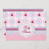 ラディバグ花赤ちゃんシャワー 招待状 (正面/裏面)
