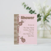 ラディバグ葉書ベビーシャワー(ピンク) インビテーションポストカード (スタンド正面)