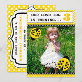 ラディバグ誕生日パーティーの写真招待状 招待状 (正面/裏面)