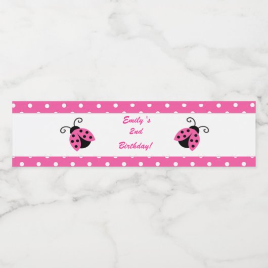 ラディバグ誕生日ボトルラベルガールホットピンク ペットボトルラベル (シングルラベル)