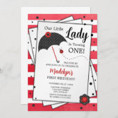 ラディバグ誕生日招待状、1歳の誕生日 招待状 (正面/裏面)