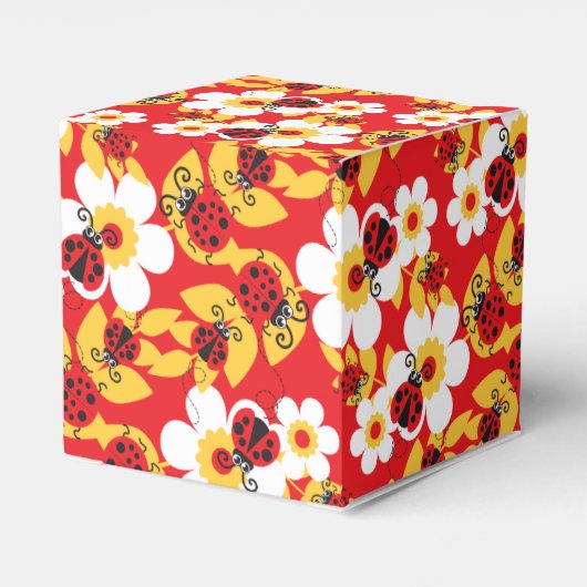ラディバグ赤いパターン（の模様が）ある子供のパーティーまたはイースターボックス フェイバーボックス (裏面サイド)