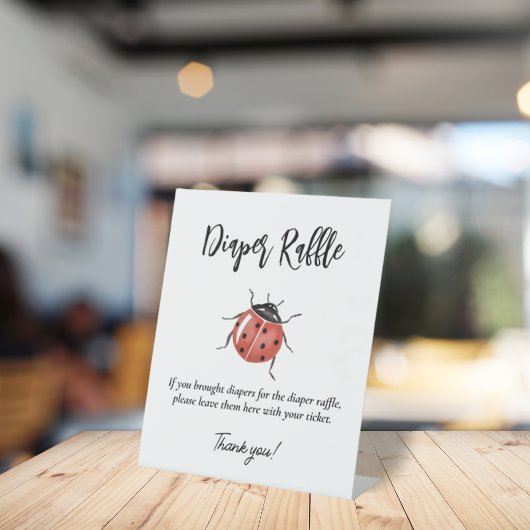 ラディバグ赤ちゃんシャワーおむつラッフル 台座サイン