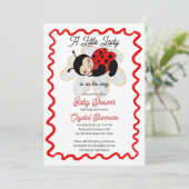 ラディバグ赤ちゃんシャワーかわいいバグの小さな女性 招待状 (スタンド正面)