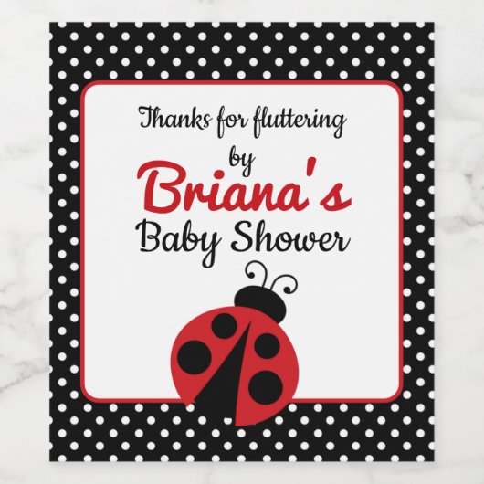 ラディバグ赤ちゃんシャワーまたは誕生日パーティー ワインラベル (シングルラベル)