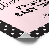 ラディバグ赤ちゃんシャワーピンクのウェルカムサインのポスター ポスター (角)