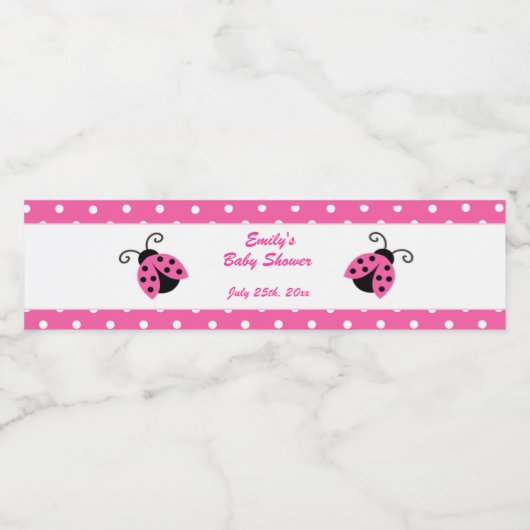 ラディバグ赤ちゃんシャワーボトルラベルガールホットピンク ペットボトルラベル (シングルラベル)