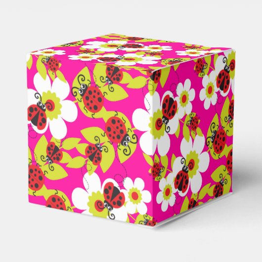 ラディバグ赤ピンクパターン子供パーティーギフトボックス フェイバーボックス (裏面サイド)