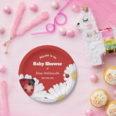 ラディバグ赤白花赤ちゃんシャワー紙 ペーパープレート (パーティー)