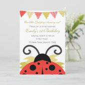 ラディバグ金ゴールドレッドガールバースデーパーティーの招待 招待状 (スタンド正面)