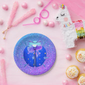 ラディバグ青い星かわいいグリッターの外観 ペーパープレート (パーティー)