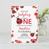ラディバグ1stベビーガール誕生日招待状 招待状 (スタンド正面)