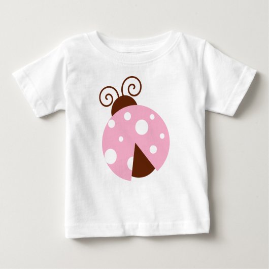 ラディバグ，かわいいラディバグ，ピンクのラディバグ，ラディバード ベビーTシャツ (正面)