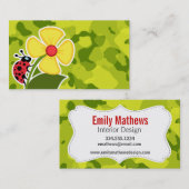 ラディバグ;アシッドグリーン迷彩柄;カモフラージュ 名刺 (正面/裏面)