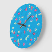 ラディバグ、スパロー、動物の顔パターン ラージ壁時計 (傾斜)