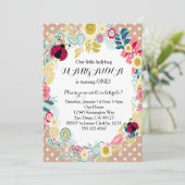 ラディバグ·ファースト·ガール·バースデー·パーティーの招待 招待状 (スタンド正面)