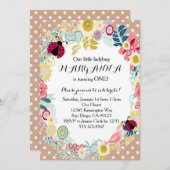 ラディバグ·ファースト·ガール·バースデー·パーティーの招待 招待状 (正面/裏面)