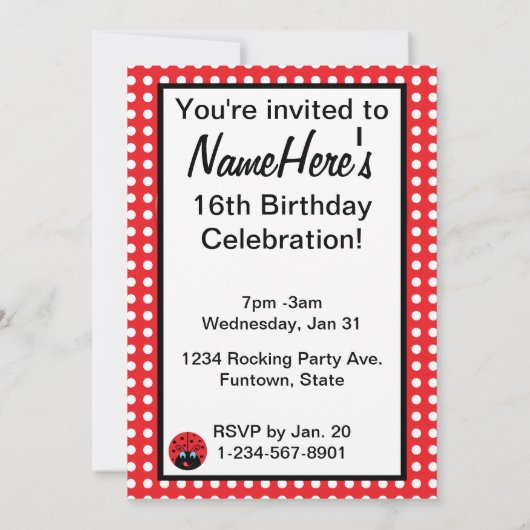 ラディバグ 招待状 (裏面)