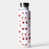 ラディバグ、蝶とチューリップのハートパターン ウォーターボトル (右面)