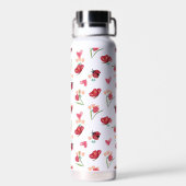 ラディバグ、蝶とチューリップのハートパターン ウォーターボトル (背面)