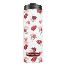ラディバグ、蝶とチューリップのハートパターン タンブラー