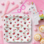 ラディバグ、蝶とチューリップのハートパターン ペーパープレート (パーティー)