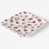 ラディバグ、蝶とチューリップのハートパターン ペーパープレート (傾斜あり)