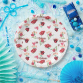 ラディバグ、蝶とチューリップのハートパターン ペーパープレート (パーティー)