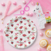 ラディバグ、蝶とチューリップのハートパターン ペーパープレート (パーティー)