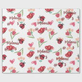 ラディバグ、蝶とチューリップのハートパターン ラッピングペーパー (フラット)