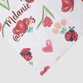 ラディバグ、蝶とチューリップのハートパターン 薄葉紙 (詳細)