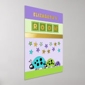 ラディバグkidの部屋パープルグリーン子供部屋金ゴールド 箔ポスター (レイダウン)