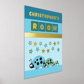 ラディバグkid's roomブルーグリーン子供部屋金ゴールド 箔ポスター (レイダウン)