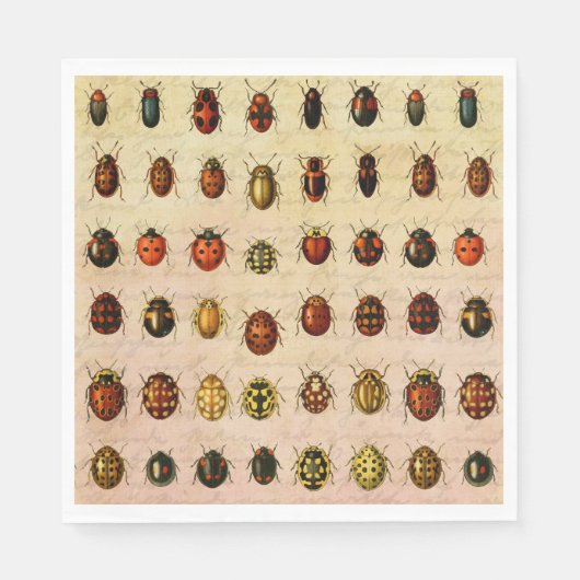 ラディバグLadybirdカブトムシ虫バグ スタンダードランチョンナプキン (正面)