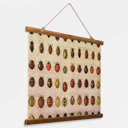 ラディバグLadybirdカブトムシ虫バグ 吊り下げ型タペストリー (傾斜あり)
