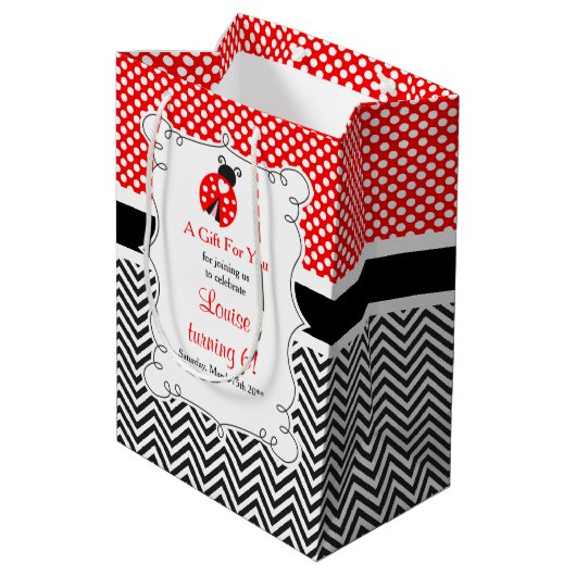 ラディバグLadybird誕生日パーティーありがとう ミディアムペーパーバッグ (裏面アングル)