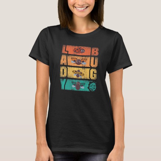ラディバグLadybirds Entomology Ladybugsシルエット Tシャツ (正面)