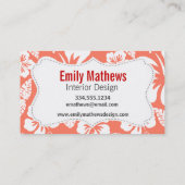 ラディバグonコーラルカラートロピカルハイビスカス 名刺 (裏面)