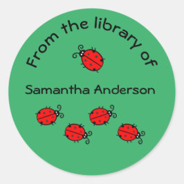 ラディバパーソナライズされたグステッカー蔵書票 ラウンドシール