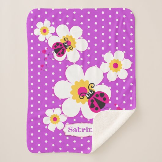 ラディバパーソナライズされたス・レディバード シェルパブランケット (正面)