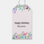 ラディバモダング蝶カラフル花誕生日 ギフトタグ (裏面)